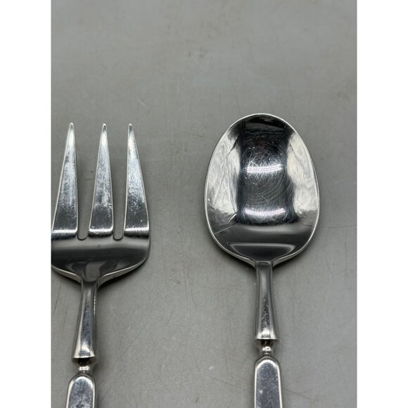 Vintage serving Fork & Spoon Set elegant  9" pewter ? READ - Picture 2 of 8